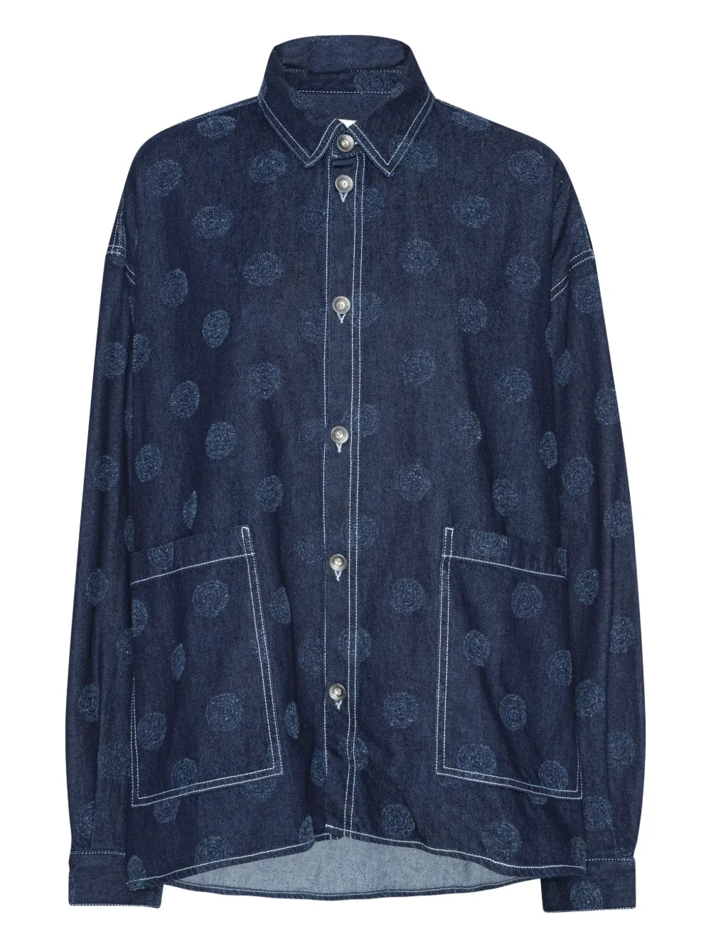 Henrik Vibskov Denim overhemd met stippen Blauw