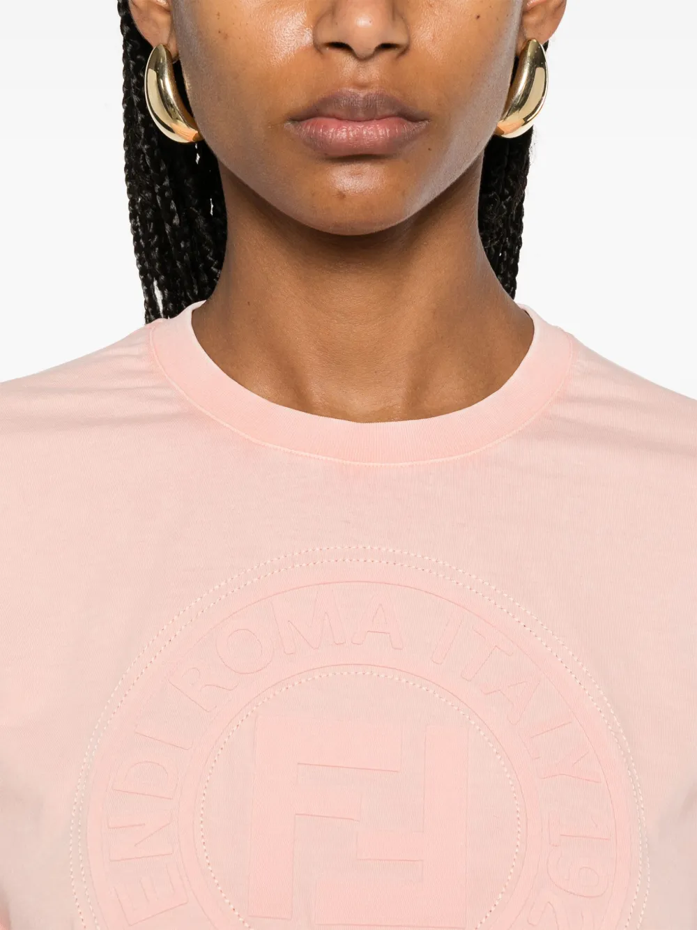 Shop Fendi Roma T-shirt In 粉色