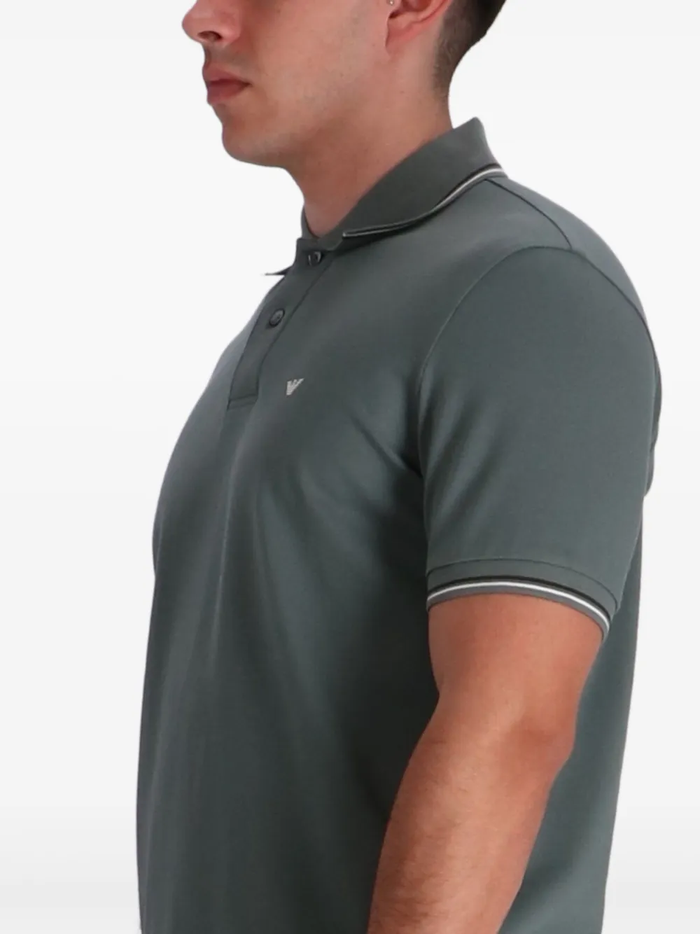 Emporio Armani Poloshirt met contrasterende kraag Groen