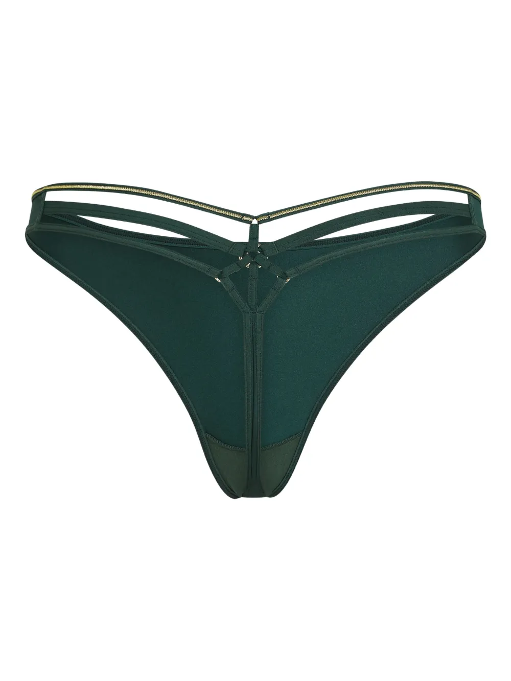 Marlies Dekkers String met gouden afwerking - FOREST GREEN