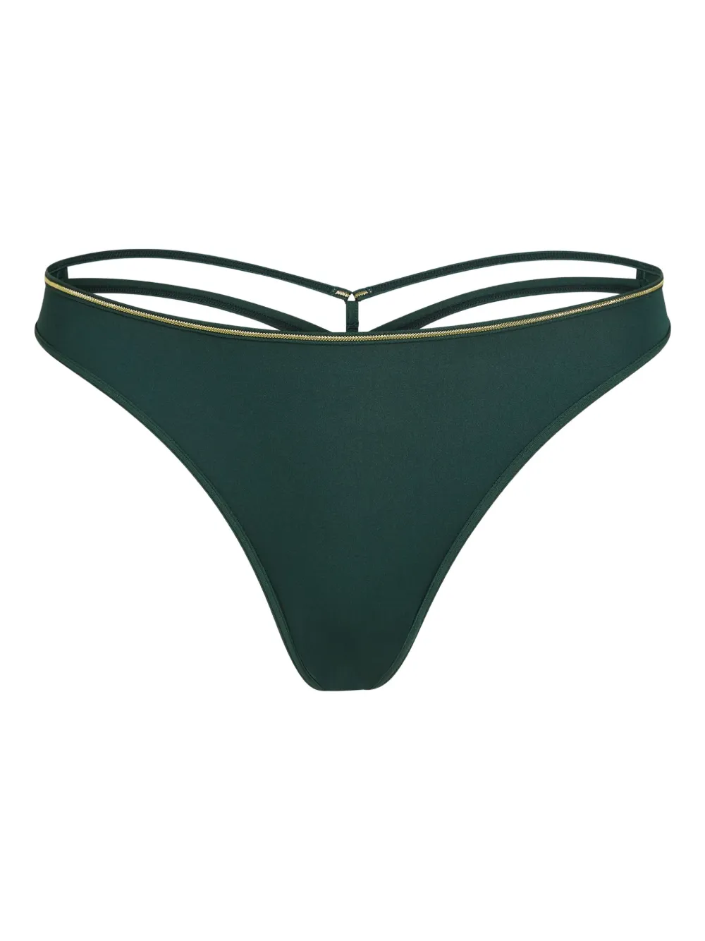 Marlies Dekkers Tanga con dettaglio color oro - FOREST GREEN