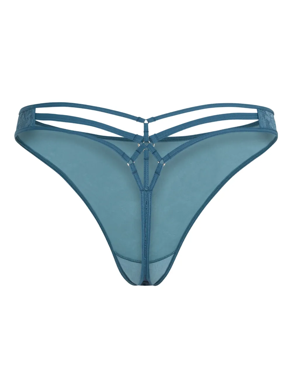 Marlies Dekkers String met kanten detail - Blauw