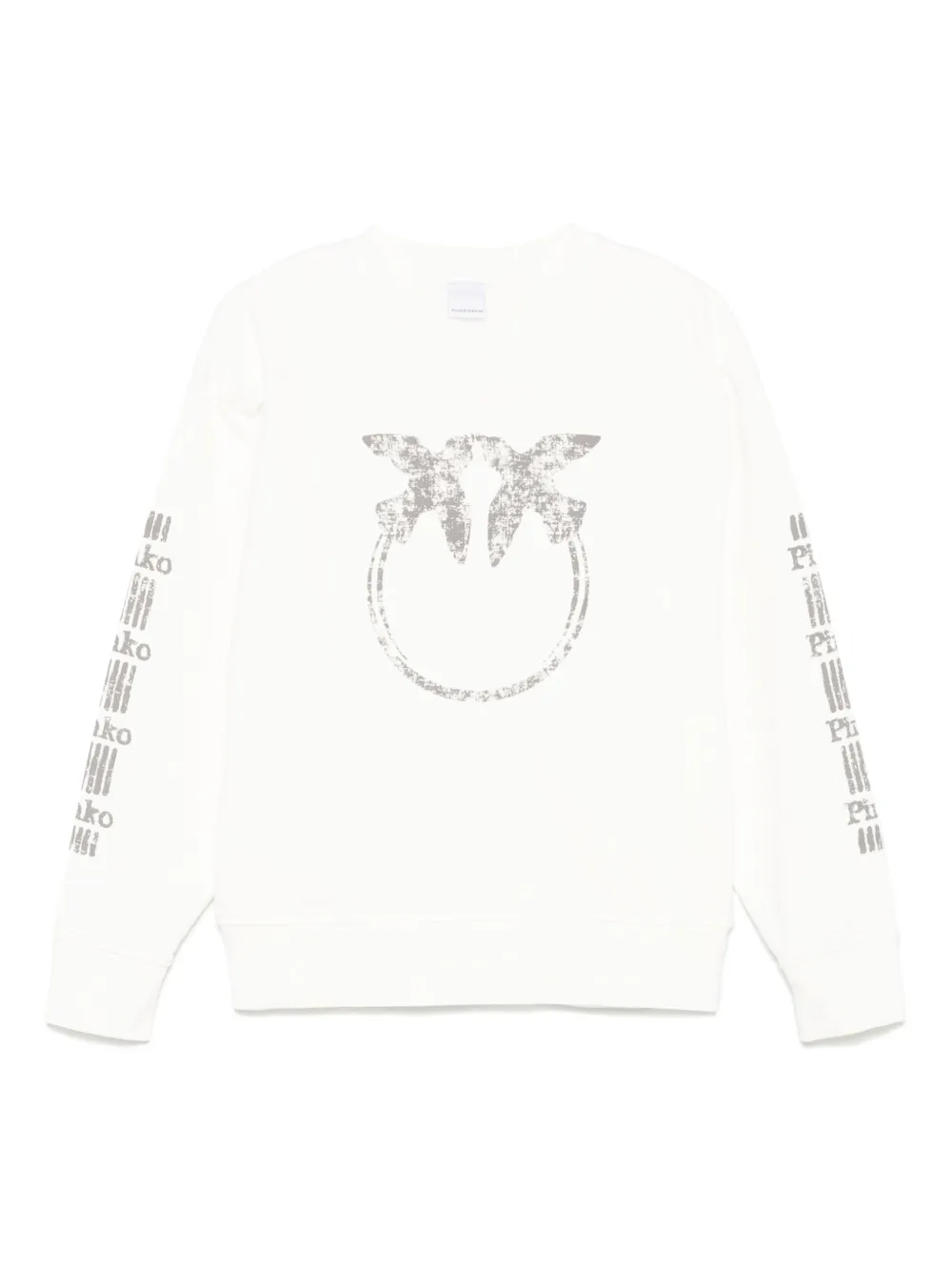 PINKO Katoenen sweater met merkprint Wit