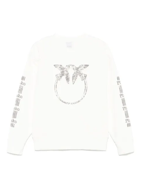 PINKO branded-sleeves cotton sweatshirt