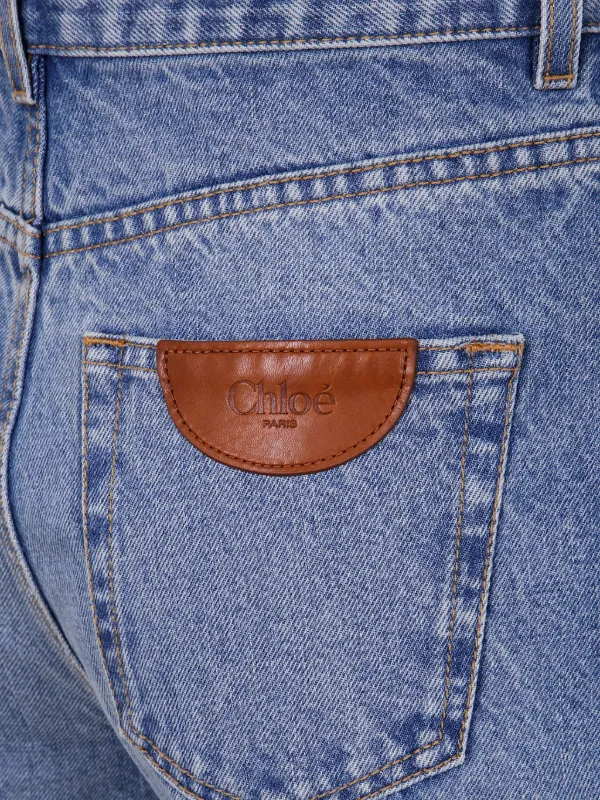 クロエ Chloe Cotton Jeans Chloé Wide Leg Jeans In Denim in Night blue | Chloé US