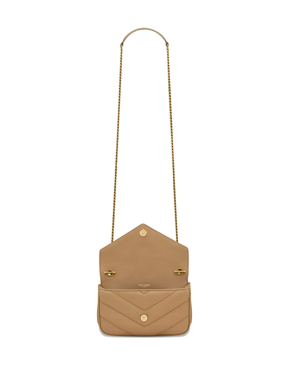 Saint Laurent Loulou kleine crossbodytas Beige