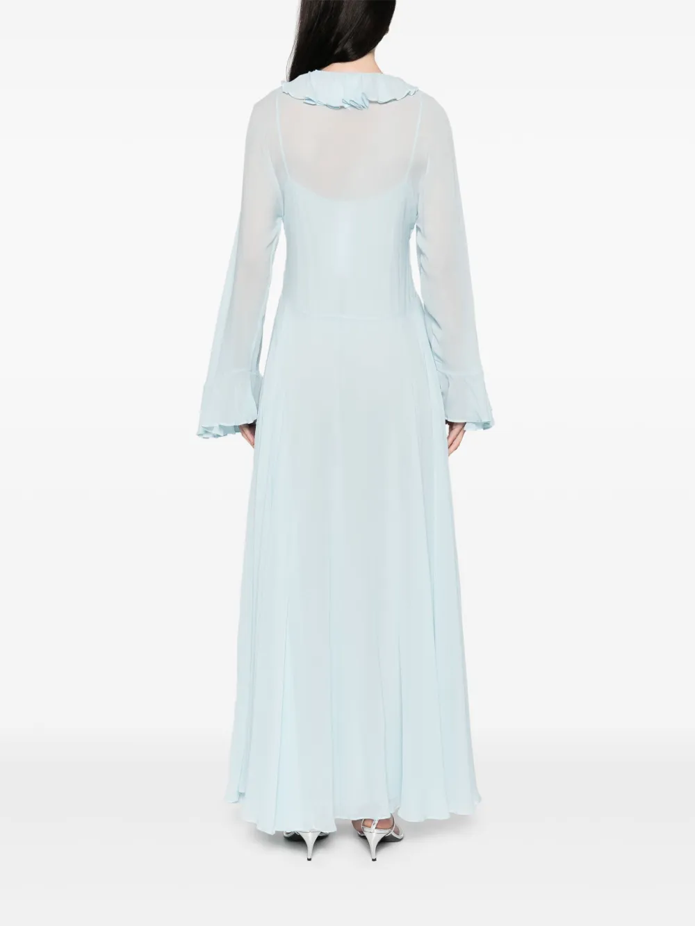 TWINSET Maxi-jurk met ruches detail Blauw