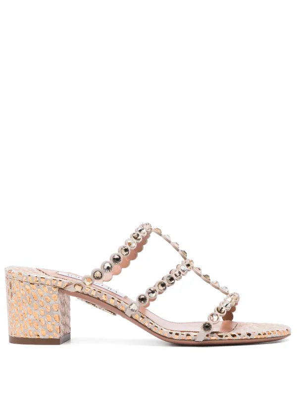 Aquazzura Open-toe Embellished Sandals in White