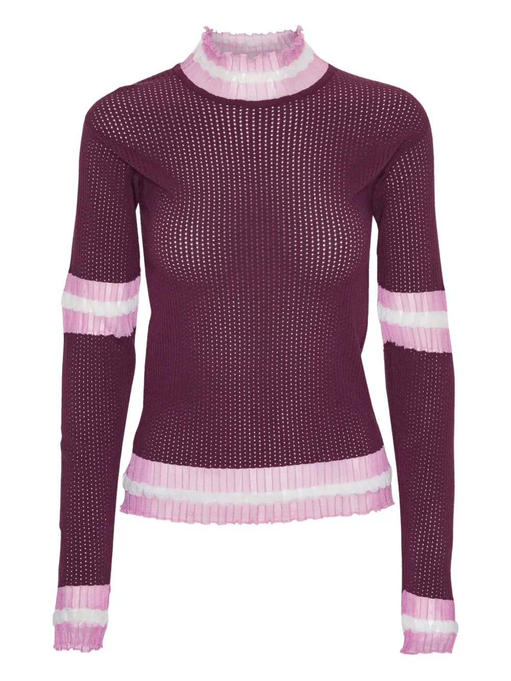Henrik Vibskov ruffled-trim perforated  jumper | Pink | Image 1