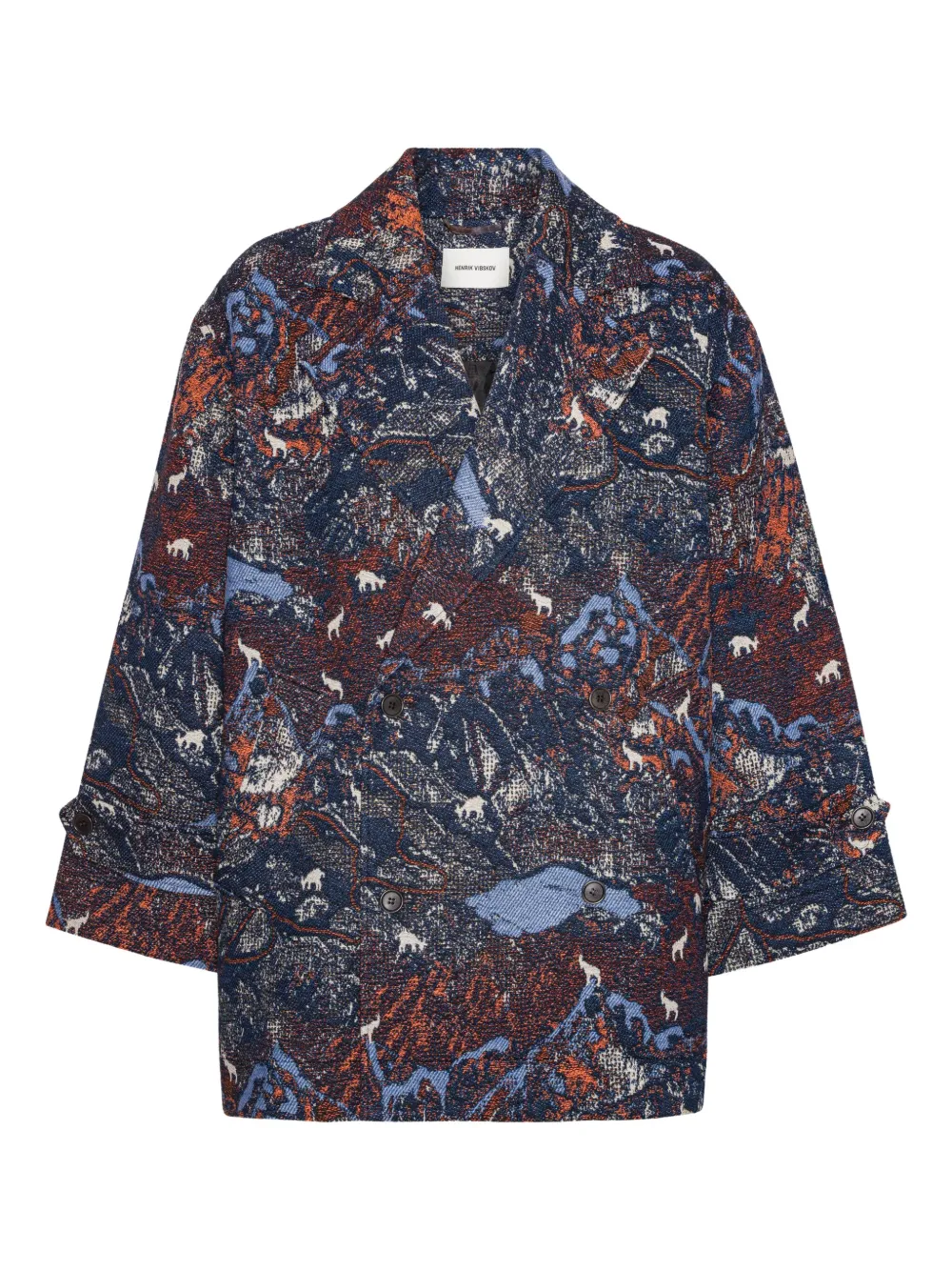 Henrik Vibskov Jas met dubbele rij knopen Blauw