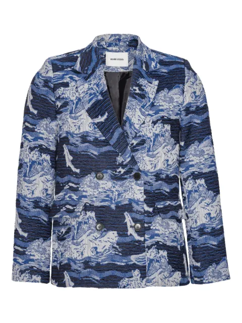 Henrik Vibskov wave-print double-breasted blazer