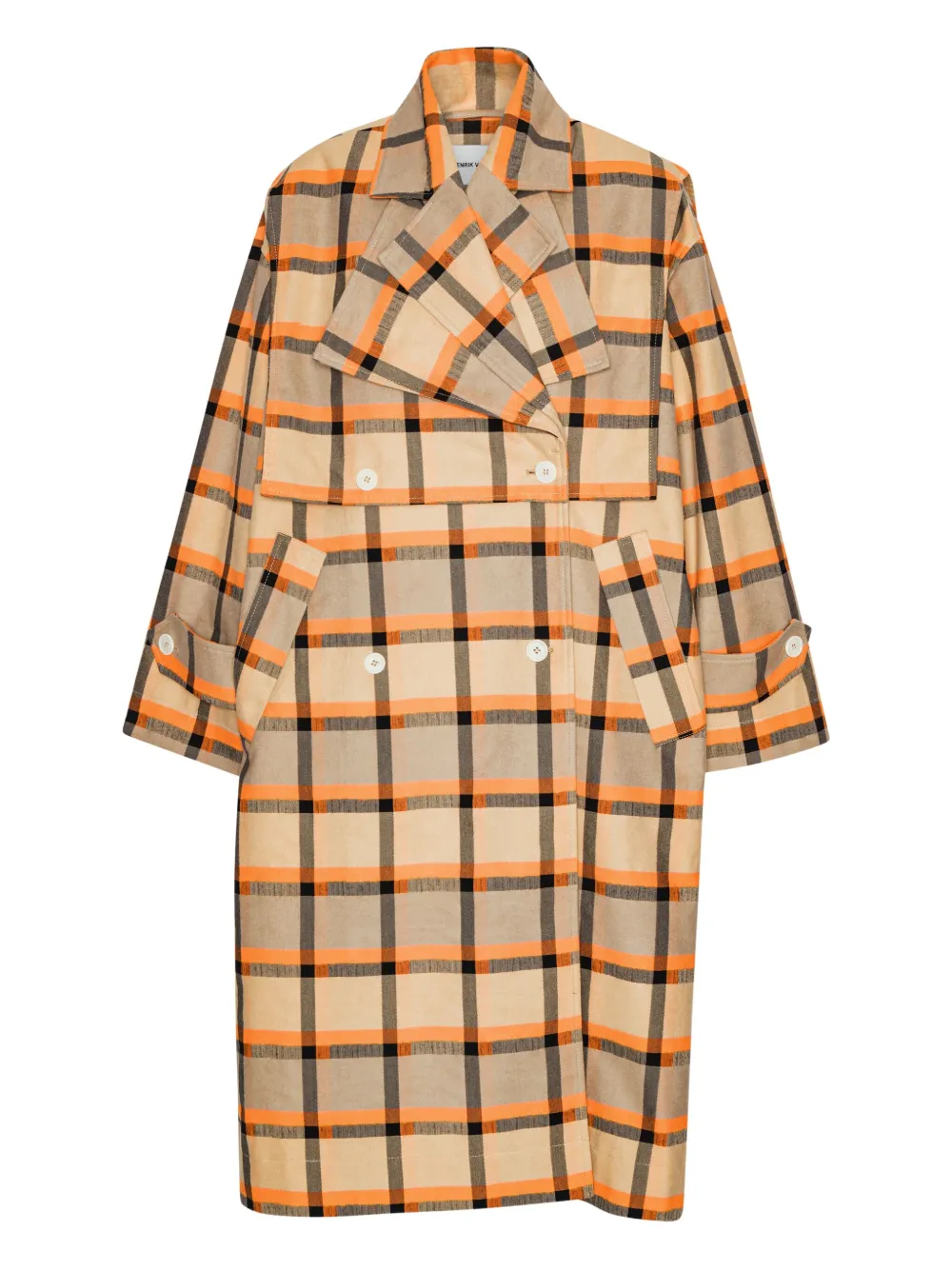 Henrik Vibskov Geruite trenchcoat Geel