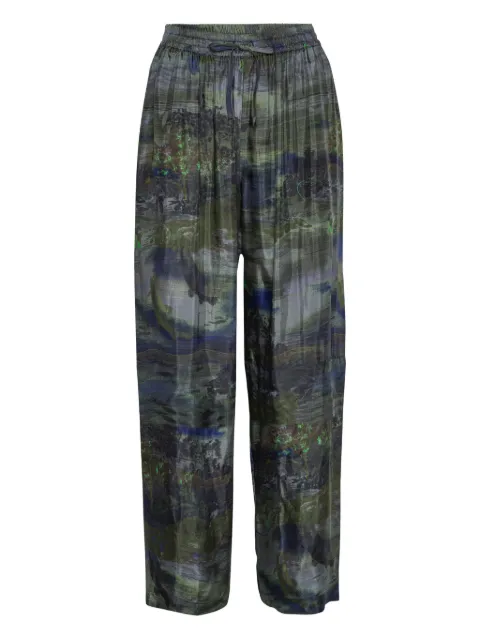Henrik Vibskov landscape-print drawstring straight trousers