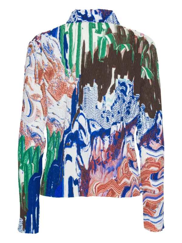 Henrik Vibskov Slope abstract-print Shirt | Blue | FARFETCH JO