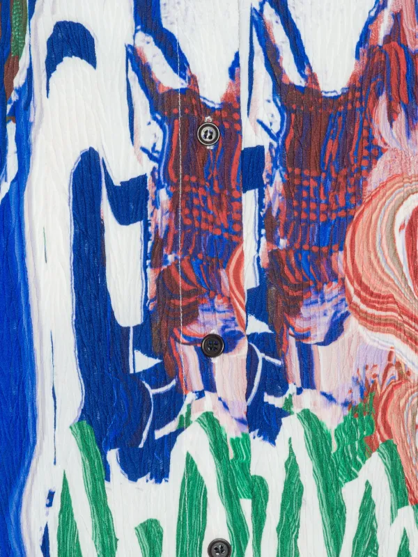 Henrik Vibskov Slope abstract-print Shirt | Blue | FARFETCH JO