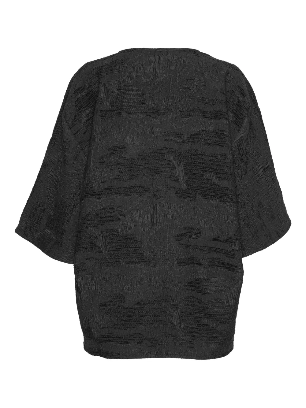 Henrik Vibskov T-shirt met cropped mouwen en textuur - Zwart