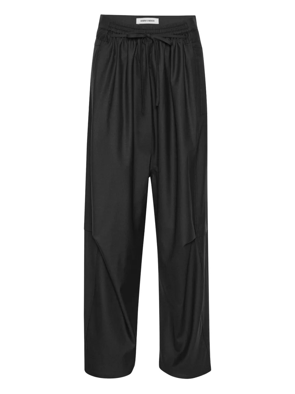 Henrik Vibskov Drawstring Straight Trousers In Black