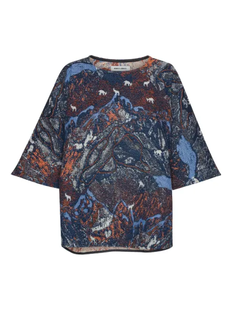 Henrik Vibskov tapestry-print three-quarter sleeve top