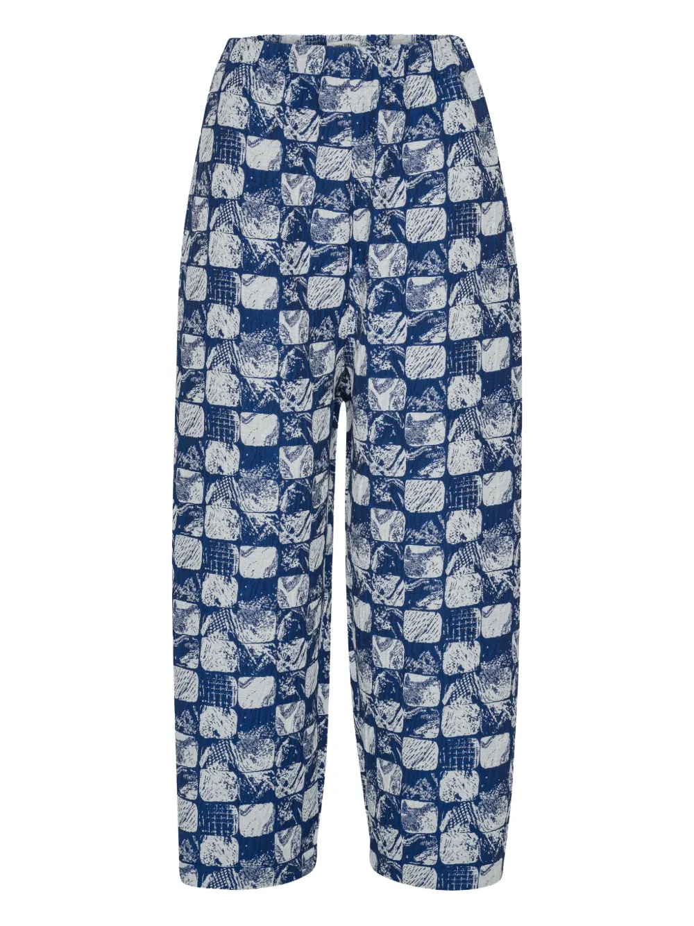 Henrik Vibskov Broek met elastische tailleband en patroon Blauw
