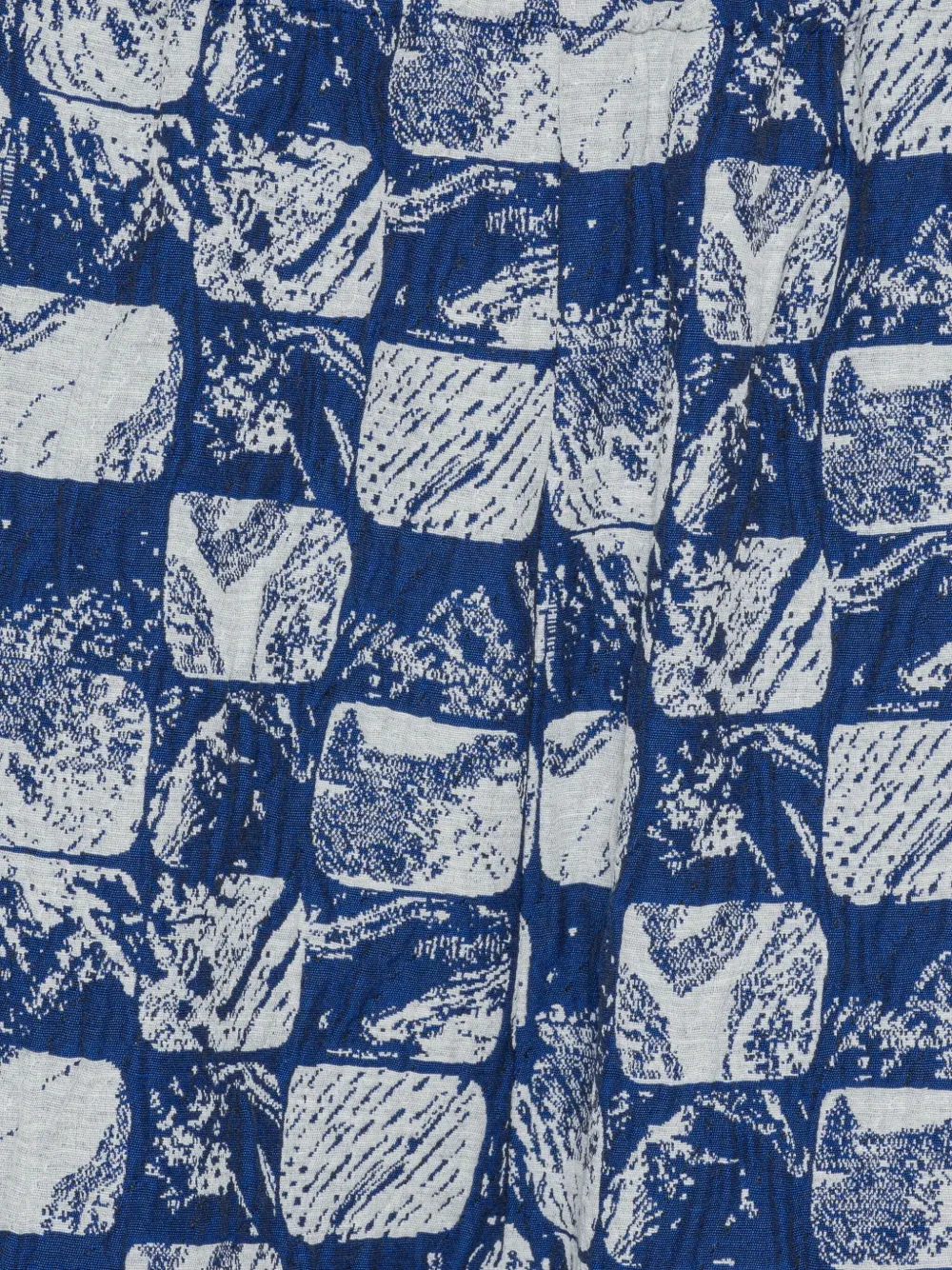 Henrik Vibskov Broek met elastische tailleband en patroon Blauw