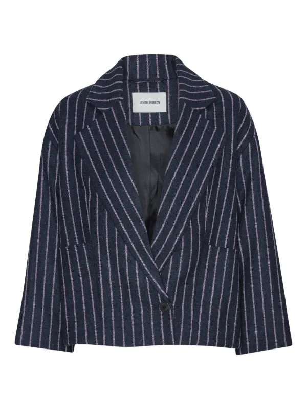 Henrik Vibskov Shady Pinstripe Lapel Jacket | Blue | FARFETCH