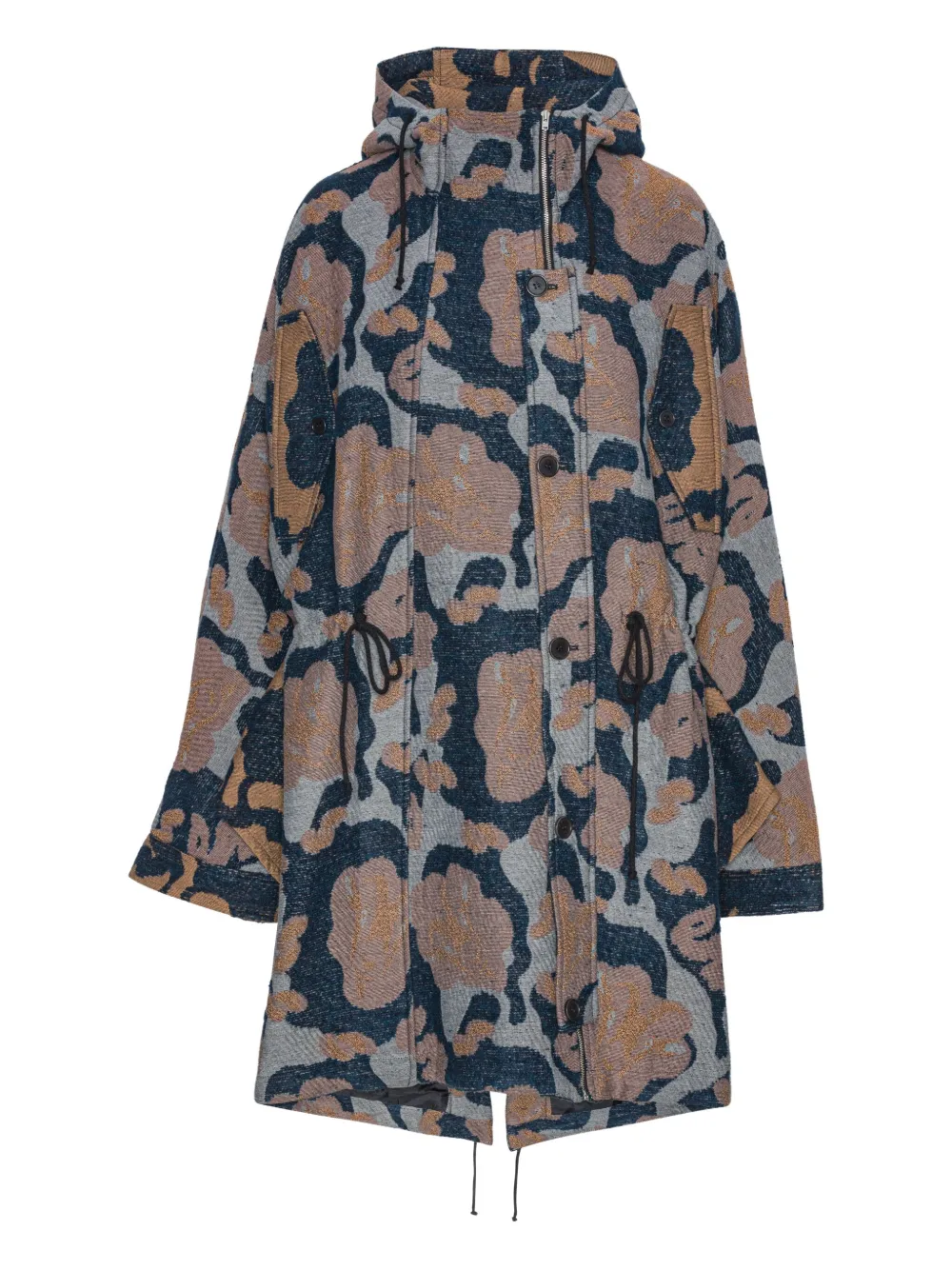 hooded drawstring coat
