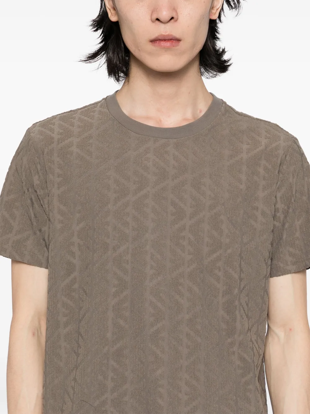 Emporio Armani Getextureerd T-shirt Bruin