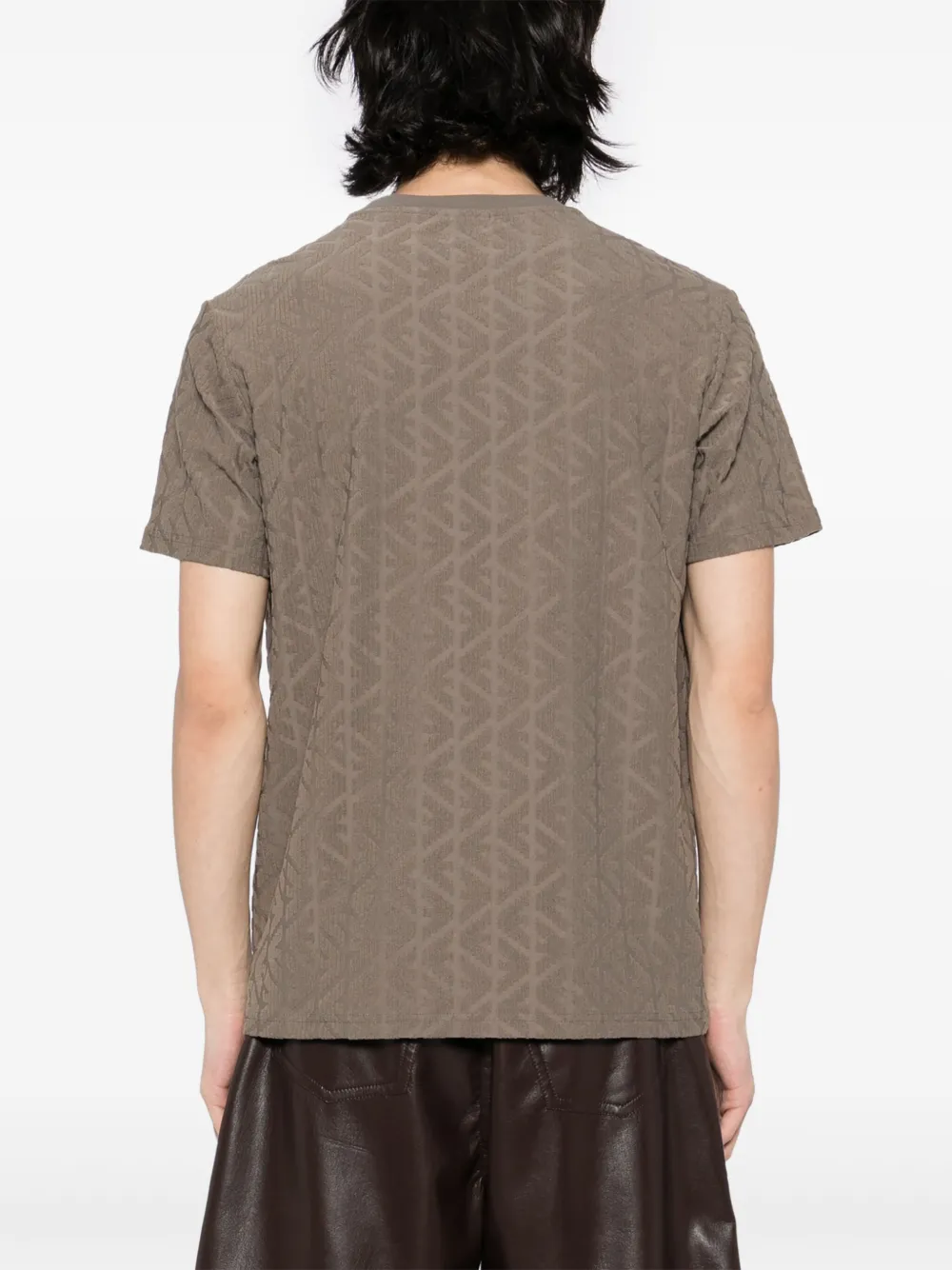 Emporio Armani Getextureerd T-shirt Bruin