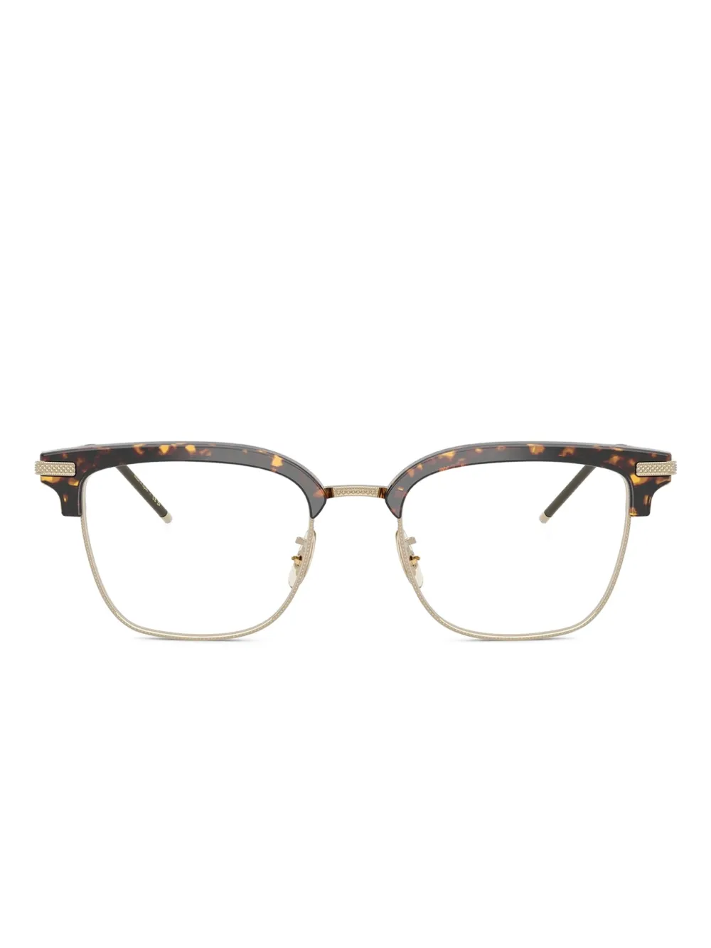 Oliver Peoples tortoise-pattern square-frame glasses | Gold | Image 1