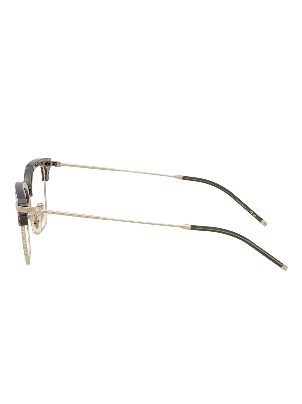 Oliver Peoples Bril met vierkant montuur en schildpadschild design Goud