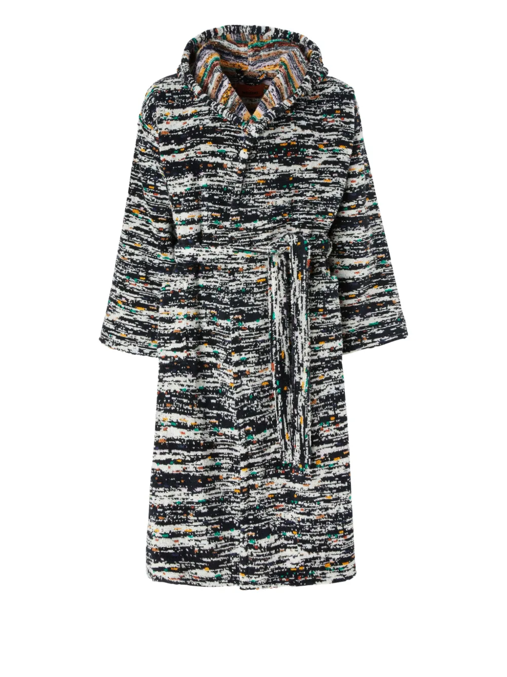 Missoni Home bata texturizada con capucha | negro | Image 1