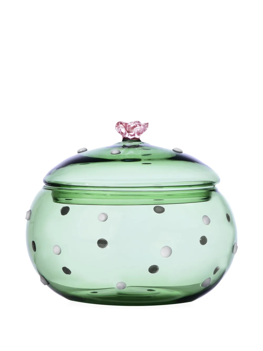 Ichendorf Milano Desert Plants Polka-dot Glass Box In Green