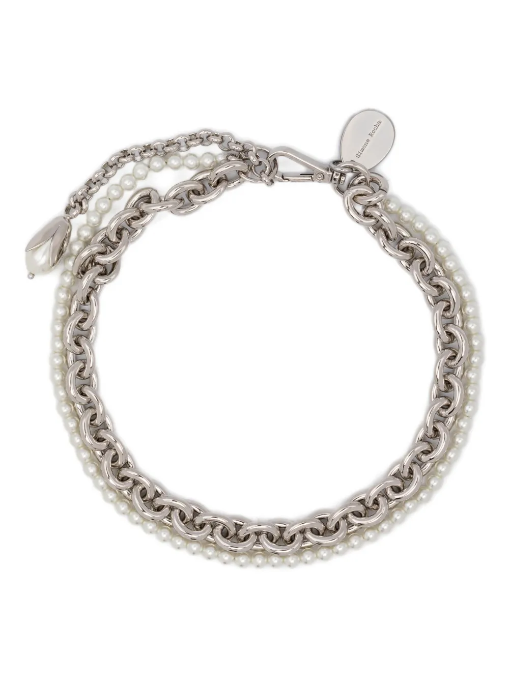 faux pearl embellished necklace