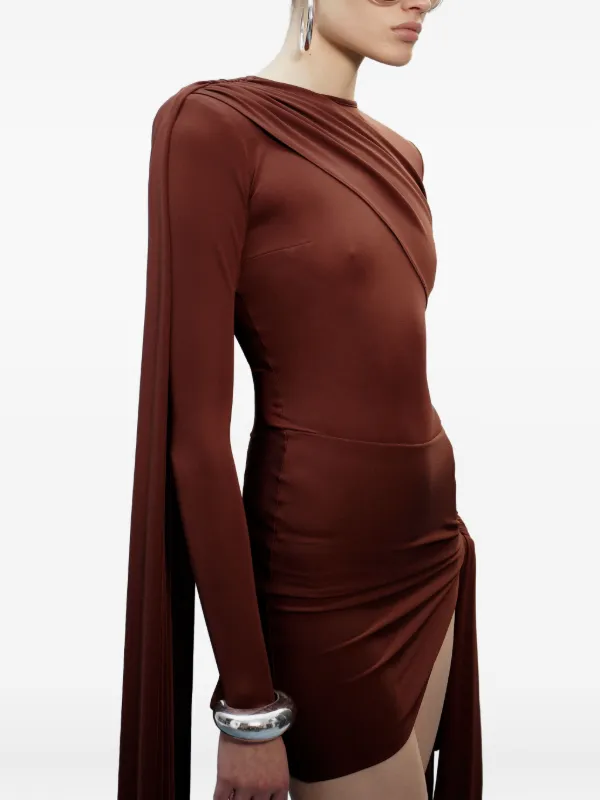 The New Arrivals Ilkyaz Ozel Venus Asymmetric Dress | Brown | FARFETCH