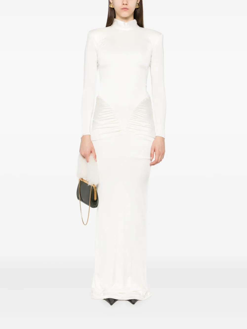 The New Arrivals Ilkyaz Ozel Darja gedrapeerde jurk Wit