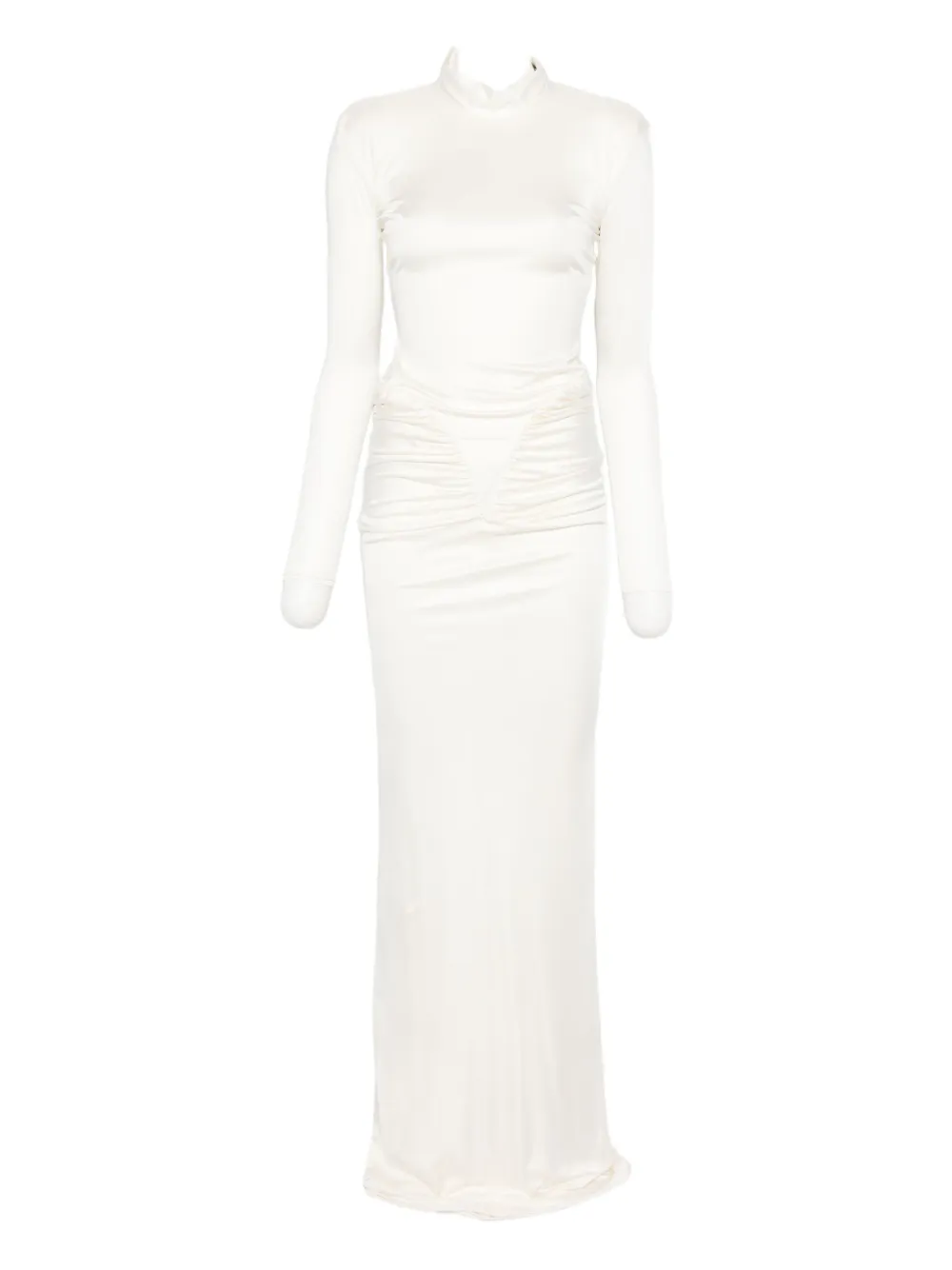 The New Arrivals Ilkyaz Ozel Darja gedrapeerde jurk Wit
