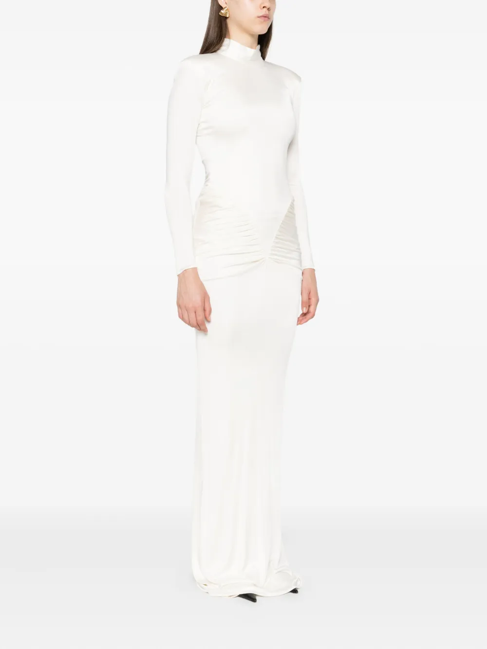 The New Arrivals Ilkyaz Ozel Darja gedrapeerde jurk Wit