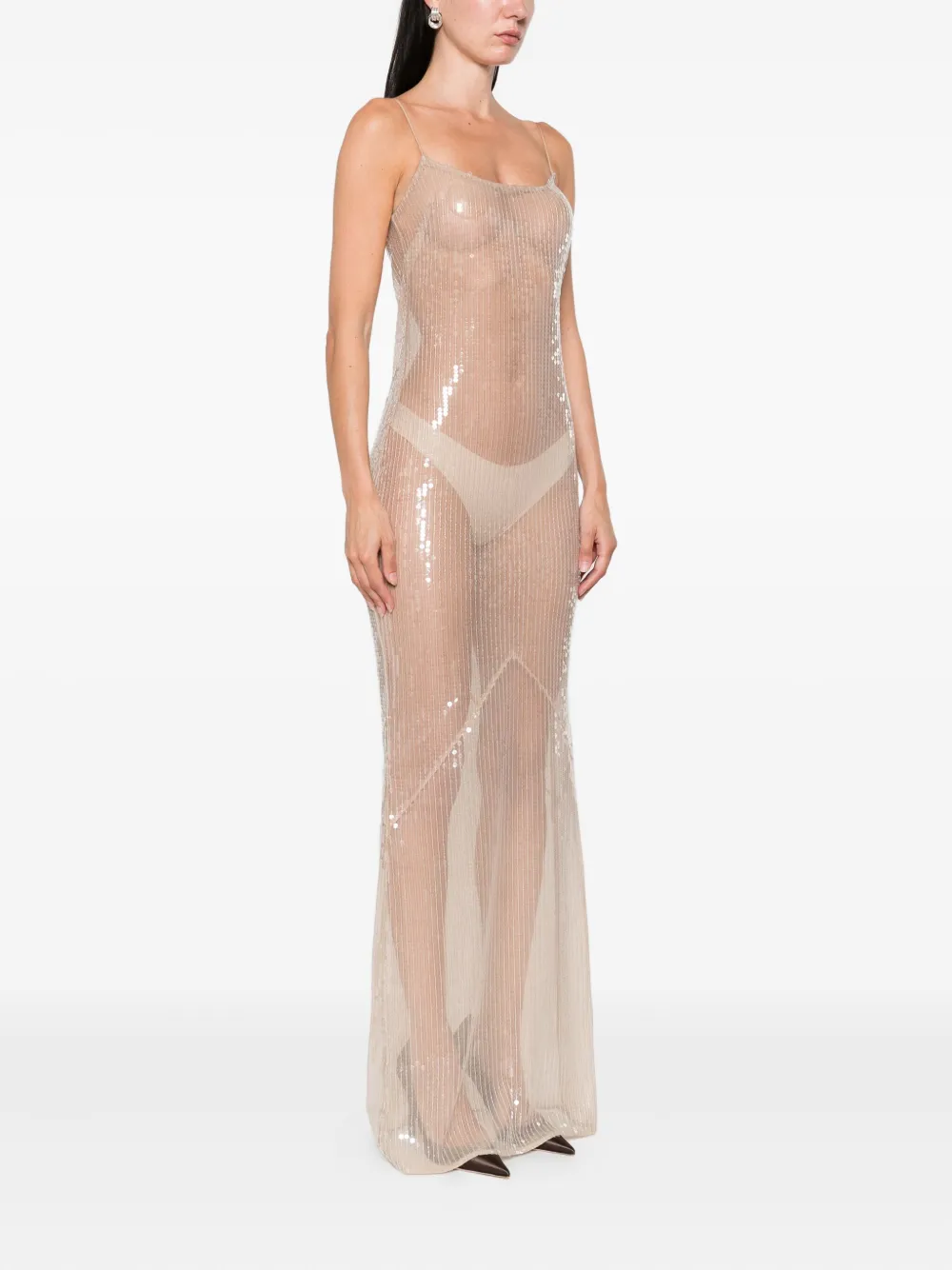 The New Arrivals Ilkyaz Ozel Isis maxi-jurk Beige
