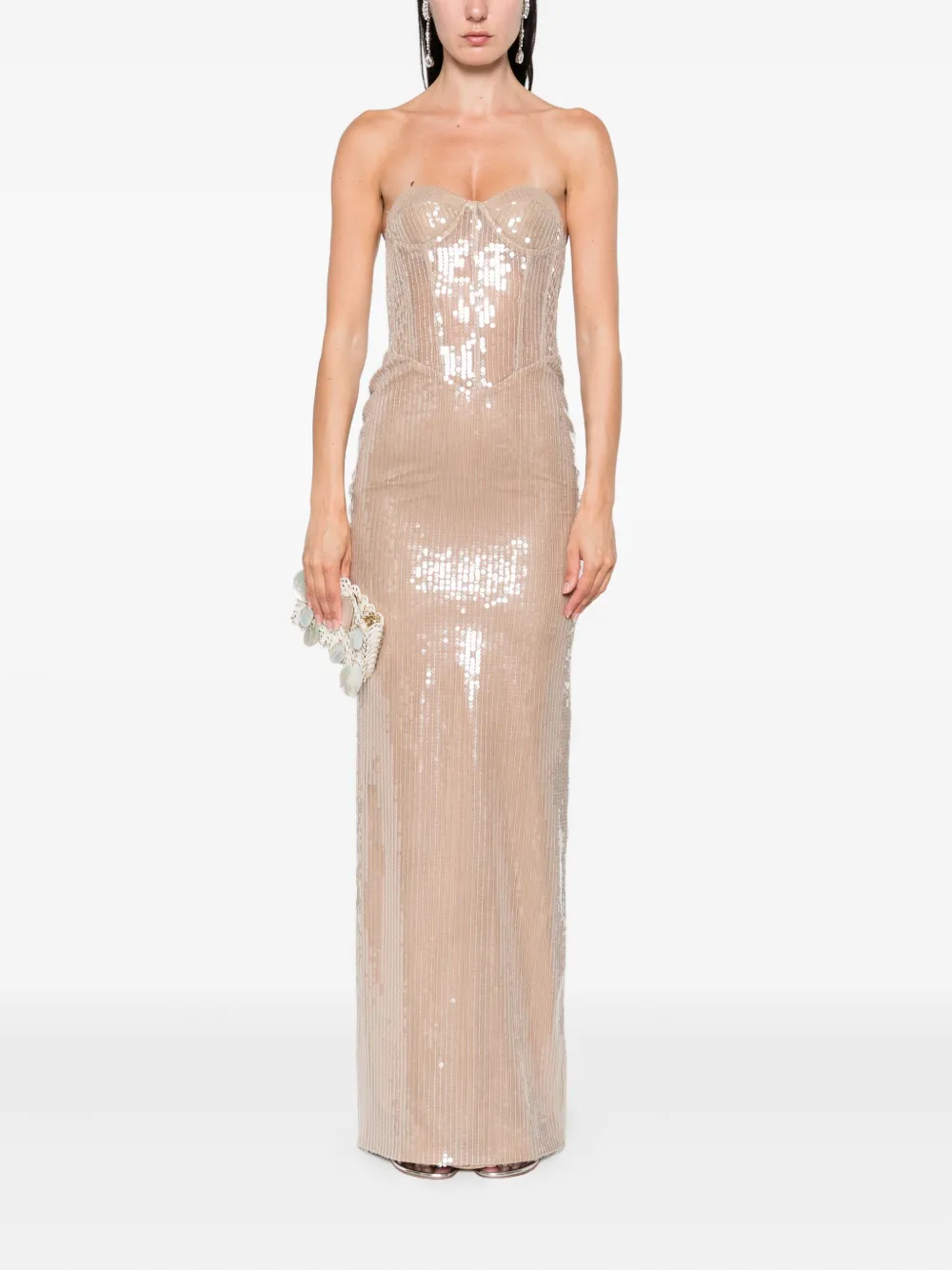 The New Arrivals Ilkyaz Ozel Tara jurk Beige