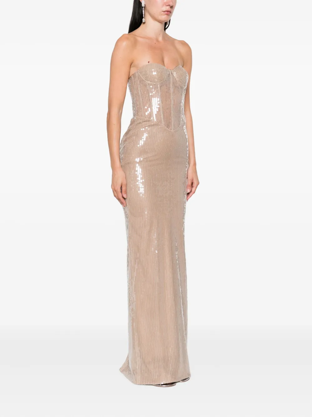 The New Arrivals Ilkyaz Ozel Tara jurk Beige