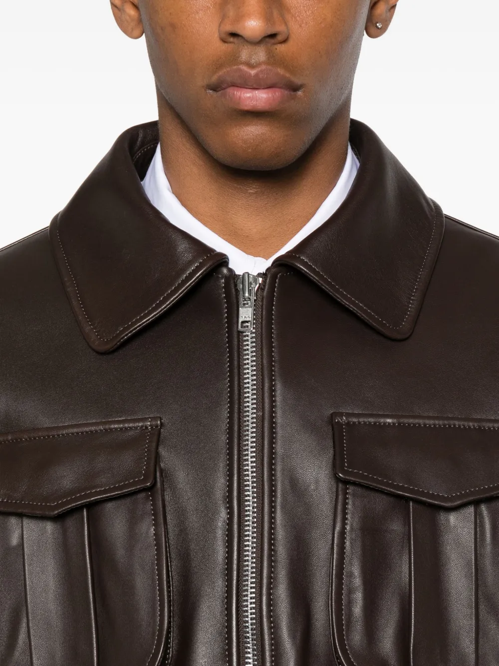 Simone Rocha multiple-pocket lambskin leather jacket Bruin