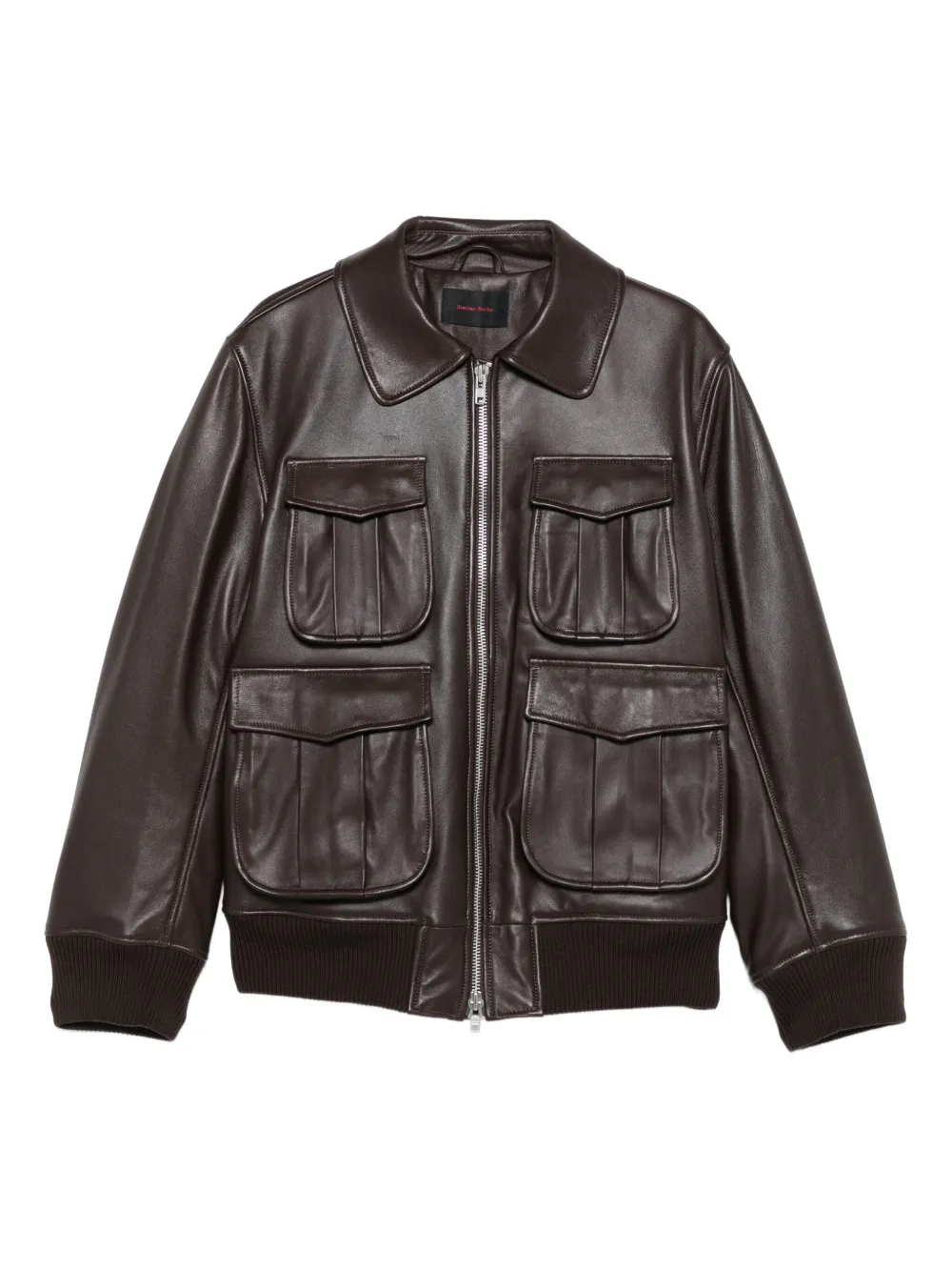 Simone Rocha multiple-pocket lambskin leather jacket Bruin