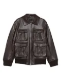 Simone Rocha multiple-pocket lambskin leather jacket - Brown