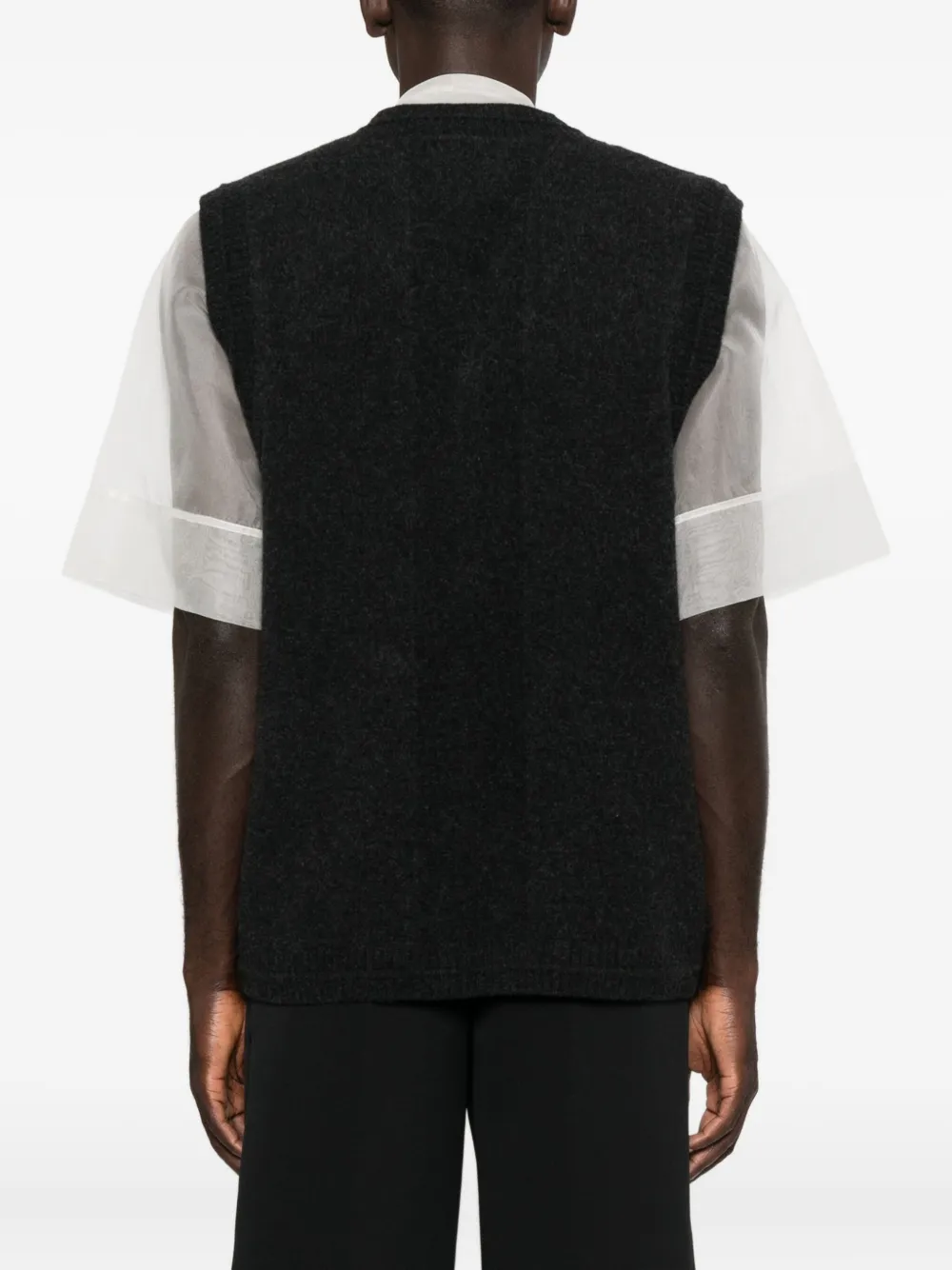 Simone Rocha Floral-button Vest In Black