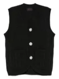 Simone Rocha floral-button vest - Grey