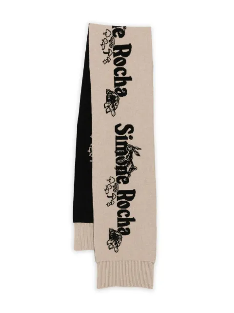 Simone Rocha graphic-print knitted scarf