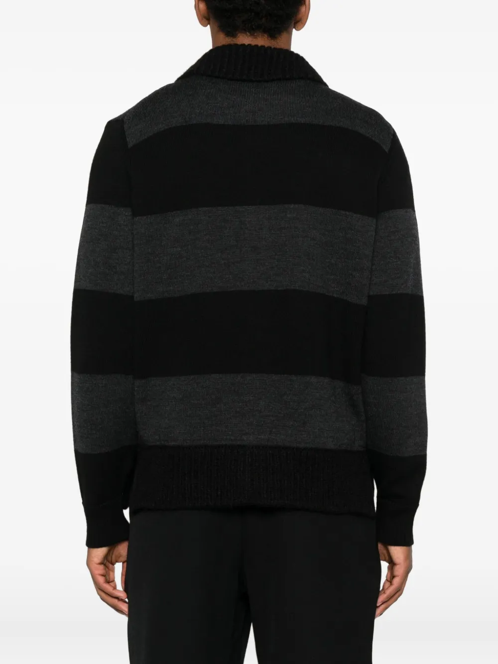 Simone Rocha Embellished Striped Cardigan In Gray