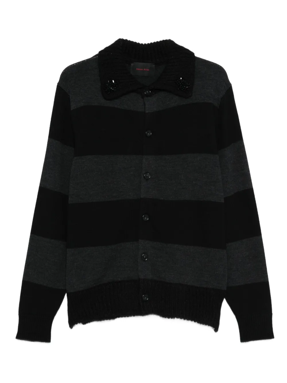 Simone Rocha embellished striped cardigan | Grey | Image 1