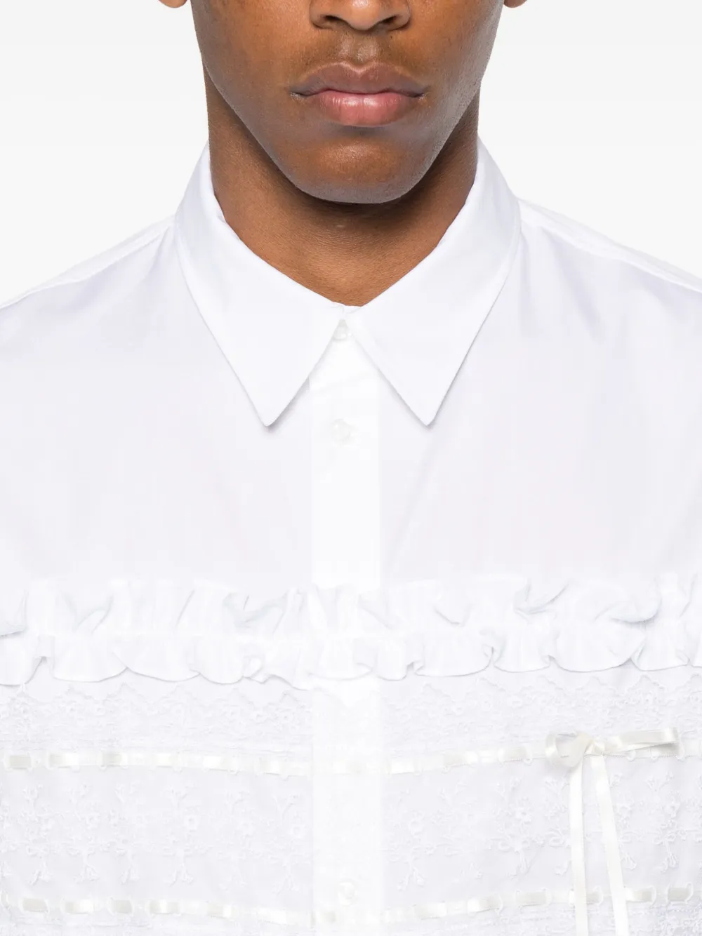 Simone Rocha ruffled poplin shirt Wit
