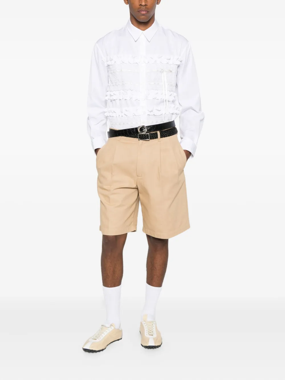 Simone Rocha ruffled poplin shirt Wit